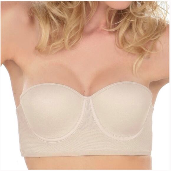 Annette Longline Multiway Bra Size 32C New Womens Nude Beige Strapless Underwire - Picture 10 of 10